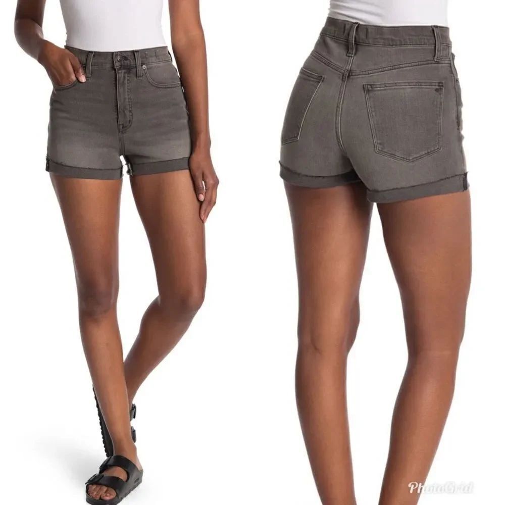 MADEWELL High Rise Cuffed Denim Shorts
